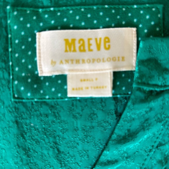 Anthropologie Maeve Tania Sacha Jacquard Tiered Tunic Dress in Green sz Small - Picture 9 of 12